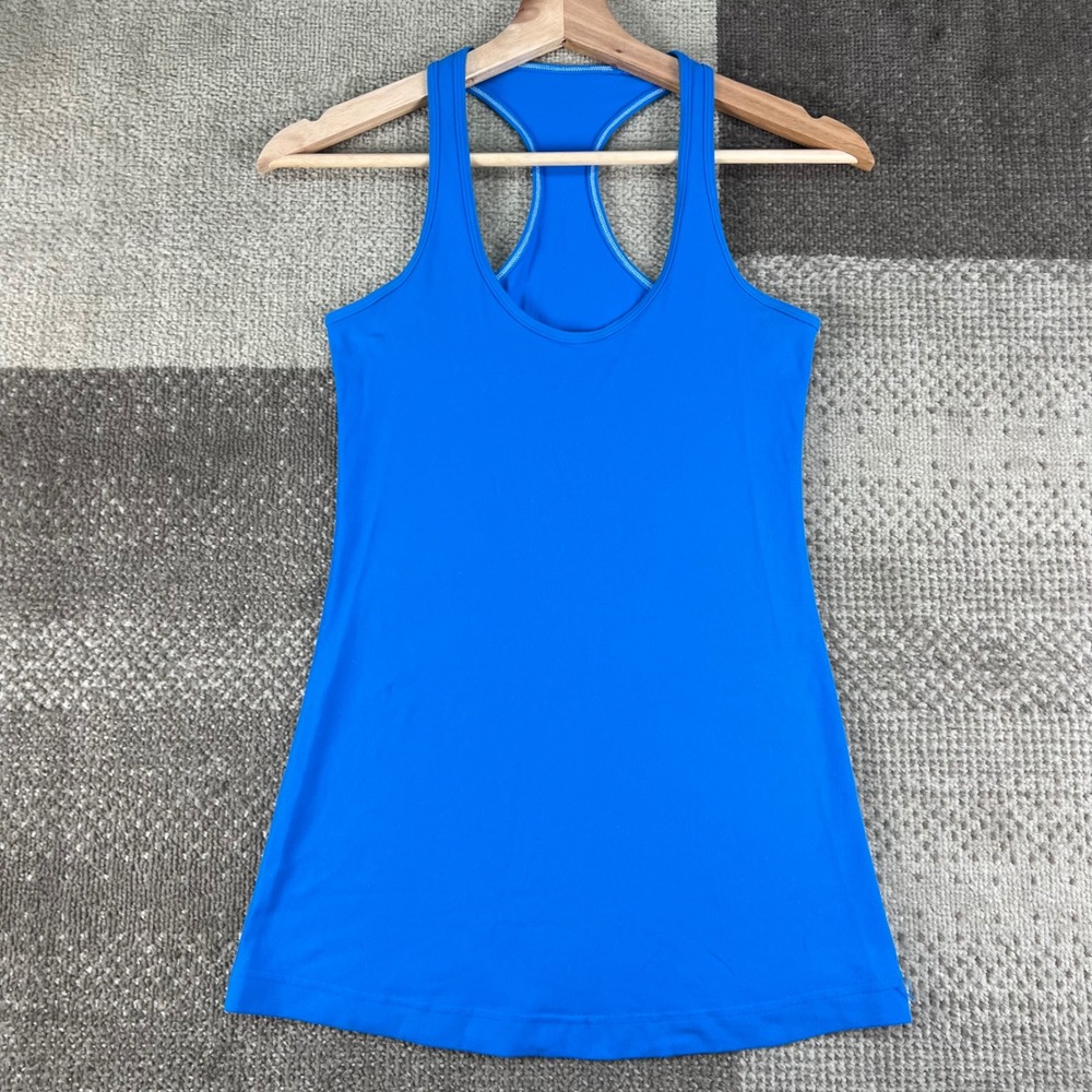 Lululemon Cool Racerback Tank Top Blue Activewear Yoga Gym Workout Size 4